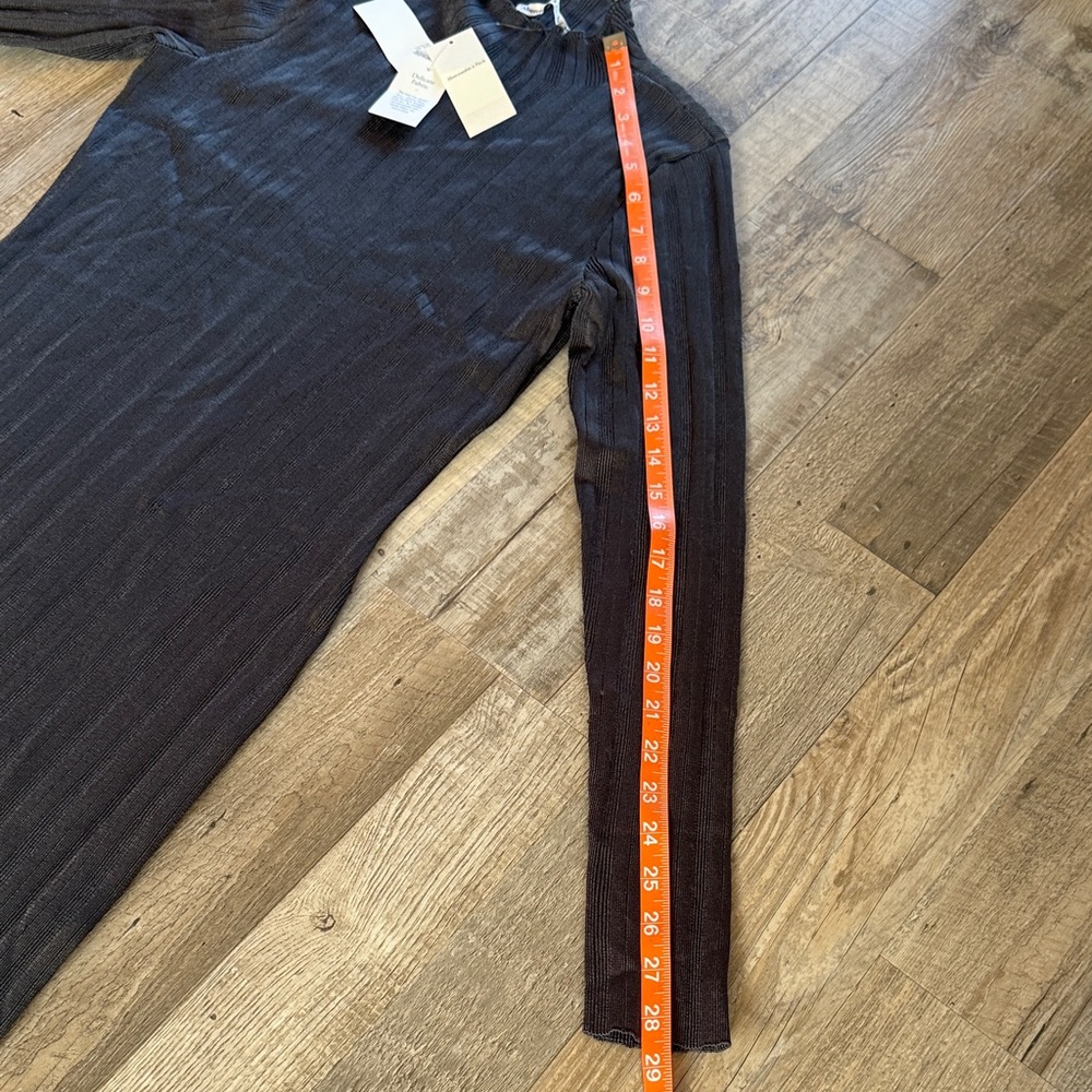 Abercrombie & Fitch Striped Black Long Sleeve Dress Size MP - Picture 6 of 8